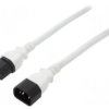 SN28-3/14/1.8WH Kabel: 3x14AWG, IEC C14 męski,IEC C15 żeński, 1,8m