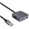LINDY 43388 USB hub 2+2 ports USB type A, USB C® USB 3.0 5 GBit/s Black/grey