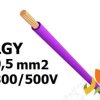 Przewód LGY 0,5 mm2 fioletowy (300/500V) jednożyłowy linka H05V-K (krążki 100m) IG2050.08 BITNER