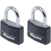 Master Lock 9140EURTBLK Alu Black Vinyl Cover 40mm Padlock 4-Pin - KA x 2