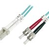 Patch cord światłowodowy OM3 LC/UPC,ST/UPC 1m LSZH turkusowy DK-2531-01/3