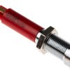 Lampka kontrolna do montażu panelowego 12V dc, czerwona 6mm LED Chrom Końcówka lutownicza RS PRO