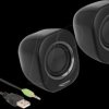 27002 Mini Stereo PC Speaker with 3.5 mm stereo jack male and USB powe