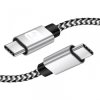 Kabel USB 2.0 USB-C na USB-C m/m 3A czarno-szary oplot ICOC MU2CC-010-AL /1m/