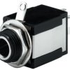 6.35 mm jack panel socket, 3 pole (stereo), solder connection, plastic/metal, 34.6760