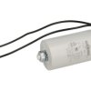 Kondensator; silnikowy (rozruchowy); CBB60 16uF/450V; 16uF; 450V AC; fi 40x70mm; z przewodami; śruba z nakrętką; Shenge; RoHS