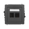 DECO Gniazdo pojedyncze HDMI 2.1 8K i gniazdo komputerowe pojedyncze 1xRJ45 kat 6A 8 stykowe grafitowy mat 28DGHK-86A KARLIK