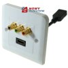 Gniazdo HDMI+3RCA podtynkowe z przewodem