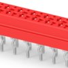Socket header, 14 pole, pitch 1.27 mm, straight, red, 8-215079-4