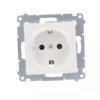 Simon 54 Gniazdo pojedyncze SCHUKO z/u 16A IP20 z przesłoną torów białe DGSz1Z.01/11