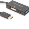 konwerter DisplayPort Digitus AK-340418-002-S, [1x złącze męskie DisplayPort - 3x DVI-D, złącze żeńskie HDMI, złącze żeń