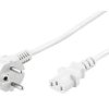 Kaltgeräte Anschlusskabel abgewinkelt 1,5 m, Weiß