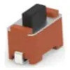Short-stroke pushbutton, Form A (N/O), 50 mA/24 VDC, unlit , actuator (black, L 0.8 mm), 1.76 N, SMD, 147873-2