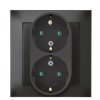 IMPRESJA Gniazdo podwójne z uziemieniem schuko z przesłonami torów prądowych kompletne z ramką antracyt GP-2YSP/50 OSPEL