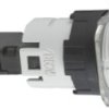 Signal light, 12-24 VAC/VDC, illuminable, waistband rectangular, yellow, front ring metal, mounting Ø 16 mm, XB6CV5BB