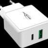 1001-0111 USB-C(-PD) charger, 18 W, 5 - 12 V, 3000 mA, 2 ports, white