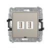 ICON Gniazdo podwójne 2xUSB A-A 2.0 bez pola opisowego taupe 60IGUSBBO-2 KARLIK