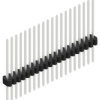 Pin header, 20 pole, pitch 1.27 mm, straight, black, 10060791