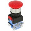 Przełącznik; bezpieczeństwa; przyciskowy; LAS0-A3Y-11M/R; ON-(OFF)+OFF-(ON); grzybkowy; 2 tory; czerwony; bez podświetlenia; mon