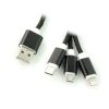 Przewód 3w1 USB typu A do micro USB, Lightning, USB typu C