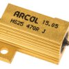 Rezystor do montażu w obudowie 470Ω 25W ±5% Arcol ±100ppm/°C drutowy Osiowe