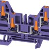 Through terminal block, push-in connection, 4.0 mm², 32 A, 8 kV, purple, 2872160000