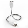 Flexible USB Male to Female Extension Cable - Adapter Cable - Metal Hose Power Supply Cord - for USB Light, Fan