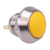 Yellow Off-(On) Stainless Steel Momentary Vandal Push Button Switch 2A SPST