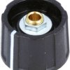 Rotary knob, 4 mm, plastic, black, Ø 23 mm, H 15 mm, A2623040