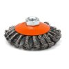 Szczotka tarczowa z gwintem do szliferek kątowych, wiązki skręconego drutu M14 100 mm (54-164)