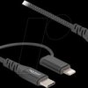81170 Charging cable, USB-C -> 1x Lightning & USB-C, 1 m