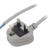 Kabel: 3X1mm2, Bs 1363 (G) Wtyk, 1,8M, 13A Lt-318(3A) 3X1.0 Gry 1.8M End Cut