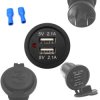 Ładowarka USB 12-24V /5V 4.2A R LED RED 2xUSB 2.1 montażowa