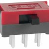 Slide switch, On-On, 2 pole, angled, 100 mA/30 VDC, SS22SDH2
