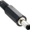 DC plug, inner Ø 1.7 mm, outer Ø 4 mm, black, 1636 02