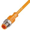 PRST 4-07/10 M og, PVC 4x0,25mm2, pomarańczowy, z wtykiem (złączem męskim) M12x1 prostym, LUMBERG 18230, PM12M4P