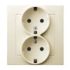 AS Gniazdo podwójne z uziemieniem schuko z ramką ecru GP-2GS/27 OSPEL