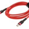 Kabel USB C wtyk z obu stron 1m czerwony tekstylny 60W CATKLF-G09