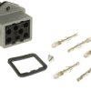 Wzmocnione złącze zasilania 10A Wtyczka, gniazdo 250 V, 400 V 5+PE Żeński Hirschmann Szary Montaż na panelu IP54