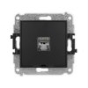 ICON Mechanizm gniazda komputerowego pojedynczego 1xRJ45, kat. 6, ekranowane, 8-styk, bez pola opisowego czarny mat 12IGKBO-5