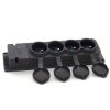 Listwa, gniazdo gumowe (TPE) poczwórne IP44 4x16A 2P+Z, kolor czarny, TRG-4