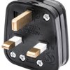 Mains plug, UK, 13 A/250 V, black