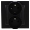 Simon 10 Gniazdo wtyczkowe z uziemieniem podwójne z funkcją niezmienności faz, zaciski śrubowe, kompletne czarny mat CGZ2T/49