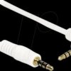 84736 Delock Cable Stereo Jack 3.5 mm 4 pin male > male angled 0.5 m w