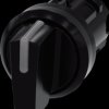 Toggle switch, illuminable, latching/groping, waistband round, black, front ring black, 2 x 45°, trigger position 1 + 0 + 2, mou