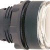 Pushbutton, illuminable, groping, waistband round, white, front ring dark gray, mounting Ø 22 mm, ZB5AW313