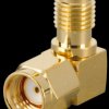 0419106 Adapter, SMA-REV plug to SMA-REV socket, 90°