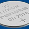 Lithium-button cell, CR2016, 3 V, 90 mAh, CR2016 MFR CU