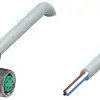 Sensor actuator cable, M8 cable socket, angled, A to open end, 4 pole, 3 m, PUR, gray, 3 A, 193752
