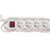 Przedłużacz Z Wyłącznikiem 4-Gniazda Z/U 3M /H05vv-F 3G1/ Biały P1413